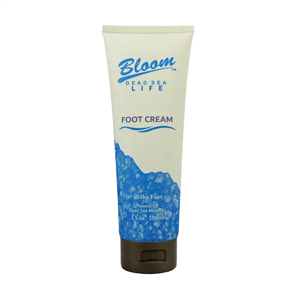 Bloom Dead Sea Foot Cream – Enriched with Dead Sea minerals to deeply nourish and soften dry, cracked feet, leaving them smooth and hydrated.