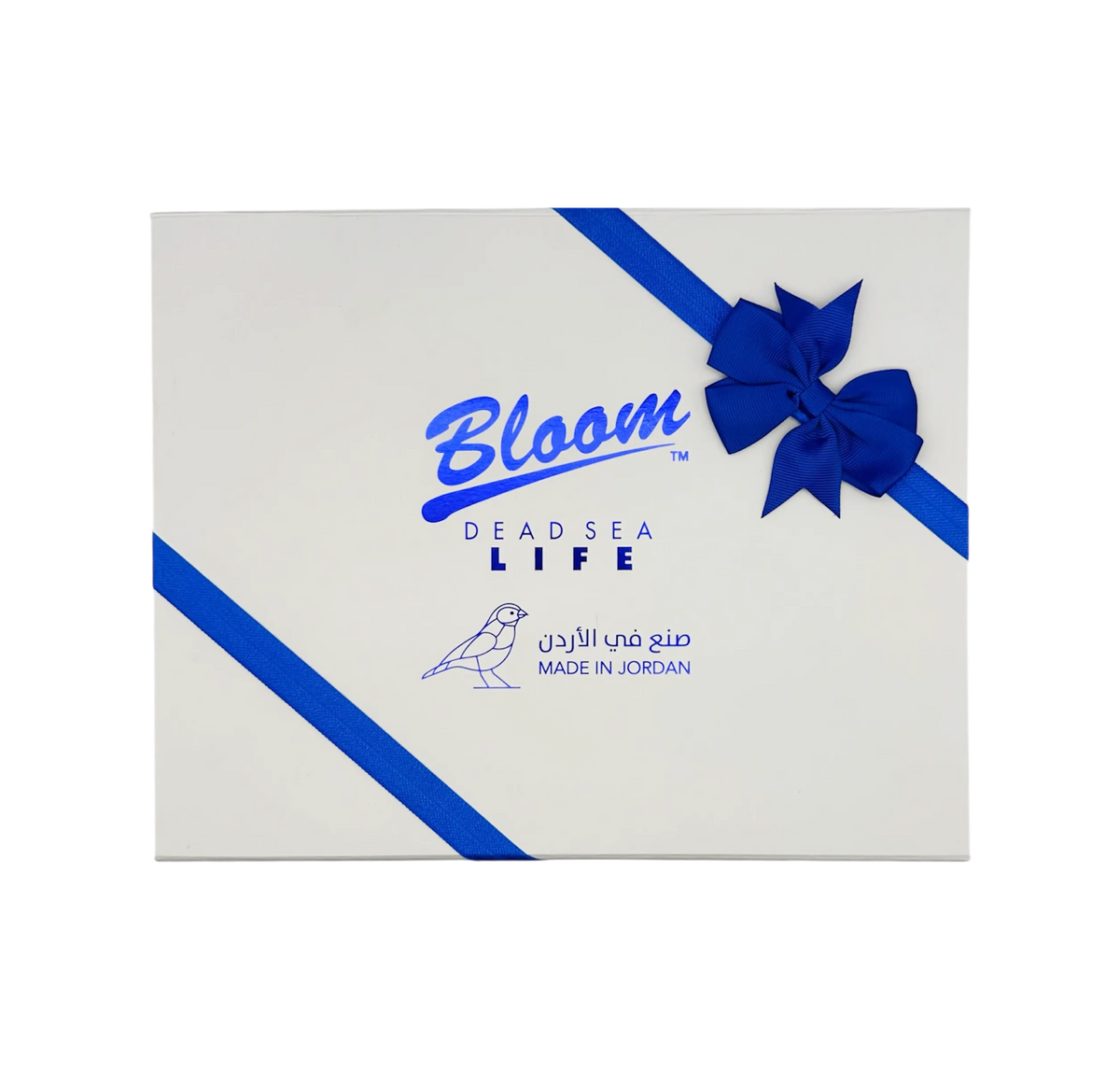 Bloom Dead Sea natural bath salt pouches and moisturizing body lotion for home spa tension relief
