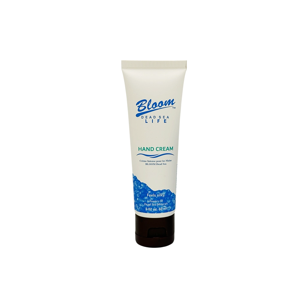 Bloom Dead Sea Hand Cream 60ml travel size tube for fast absorbing non greasy hand hydration