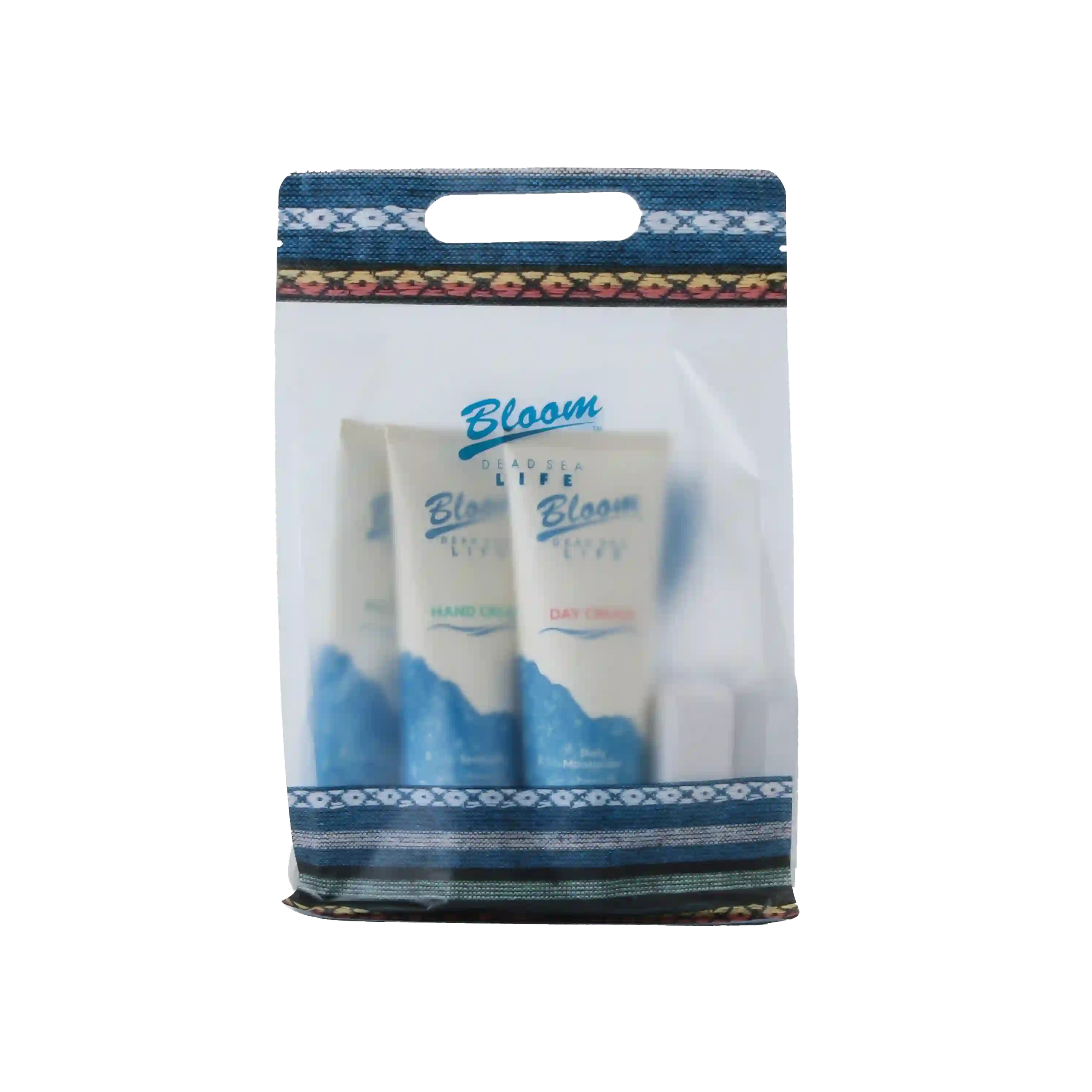 Bloom Dead Sea Medium Kit with mineral salt soap, mud soap, bath salts, and hydrating day & night creams for refreshed, nourished skin.